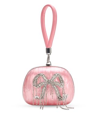 Self-Portrait - Pink Pearlescent Top Handle Clutch
