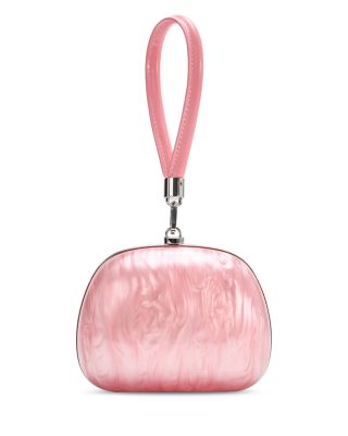 Pink Pearlescent Top Handle Clutch