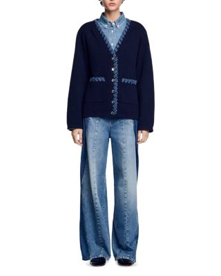 Denim Trim Cardigan 