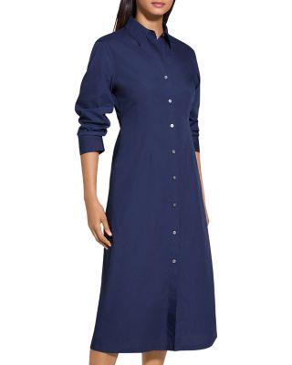 theory pleated wrap dress in sleek poplin Theory A-Line Midi Dress in Sleek Poplin