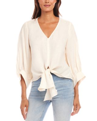 Karen Kane - Linen Tie Front Top