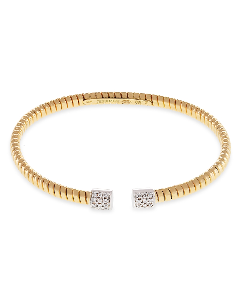 Alberto Milani 18k Yellow Gold Via Mercanti Tubogas Diamond Bangle Bracelet In Gold