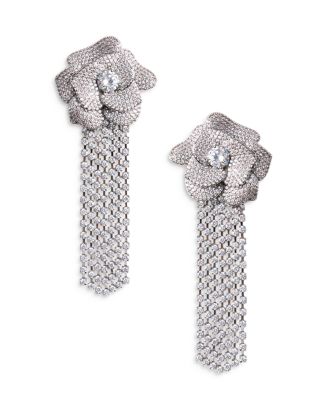 self-portrait Women's Crystal Flower Earrings Silver
