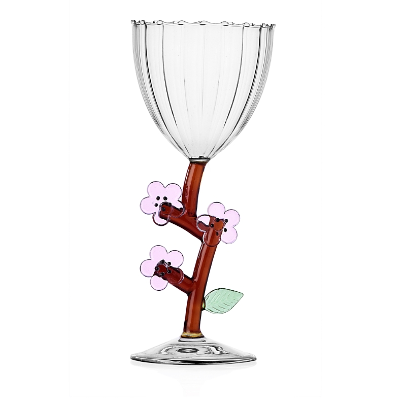 Ichendorf Botanica Stemmed Glass In Peach