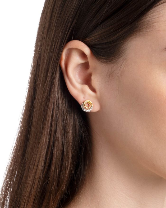 Solanelas Crystal Spiral Stud Earrings