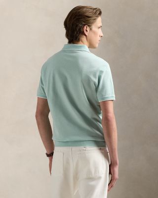 Short Sleeve Tonal Jacquard Mesh Polo Shirt