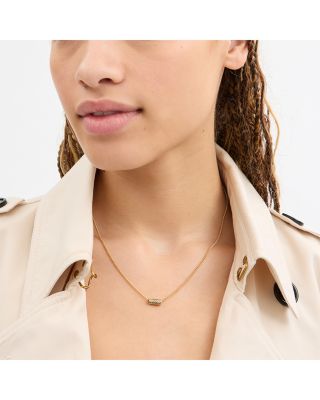 Signature Quilted Tube Pendant Necklace, 16"