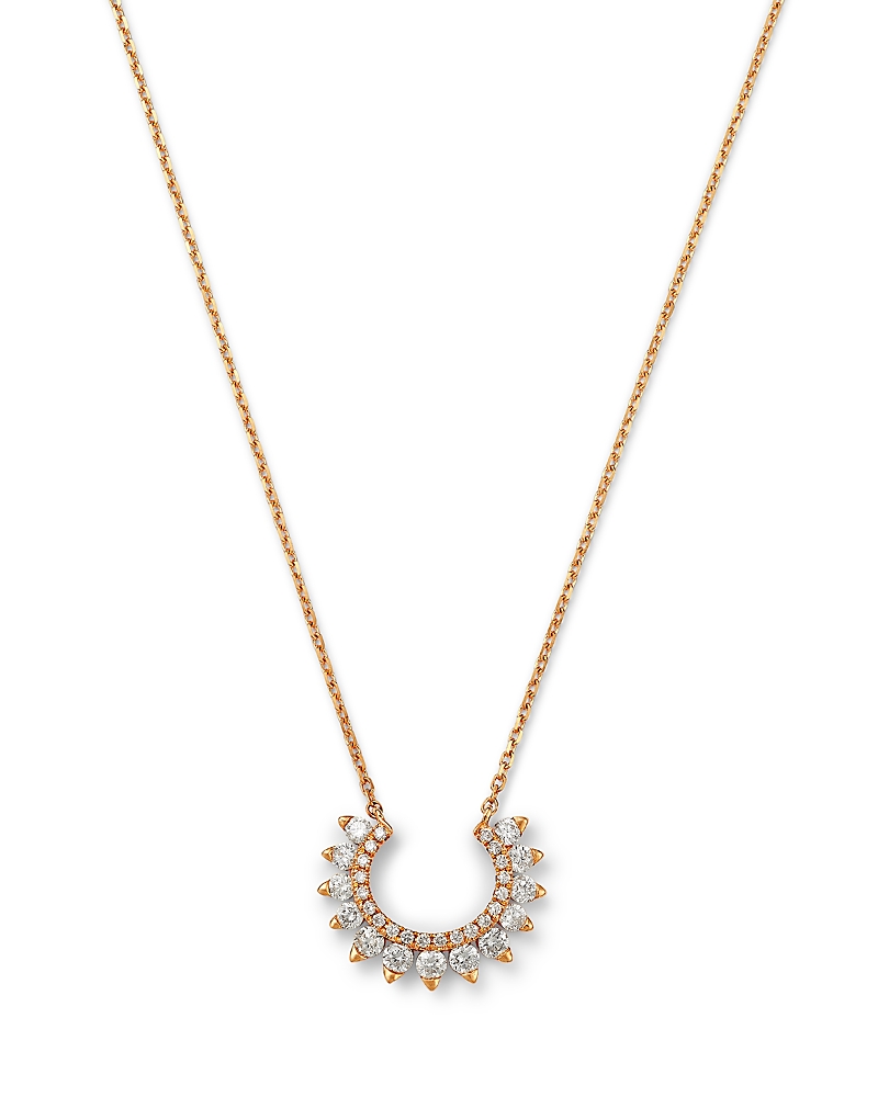 Bloomingdale's Fine Collection Diamond Horseshoe Pendant Necklace In 14k Yellow Gold, 0.44 Ct. T. W. In Gold