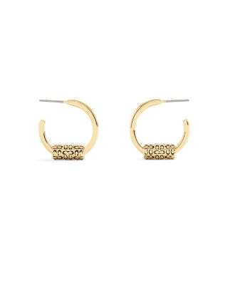 COACH - Signature Quilted Tube Huggie Hoop Earrings