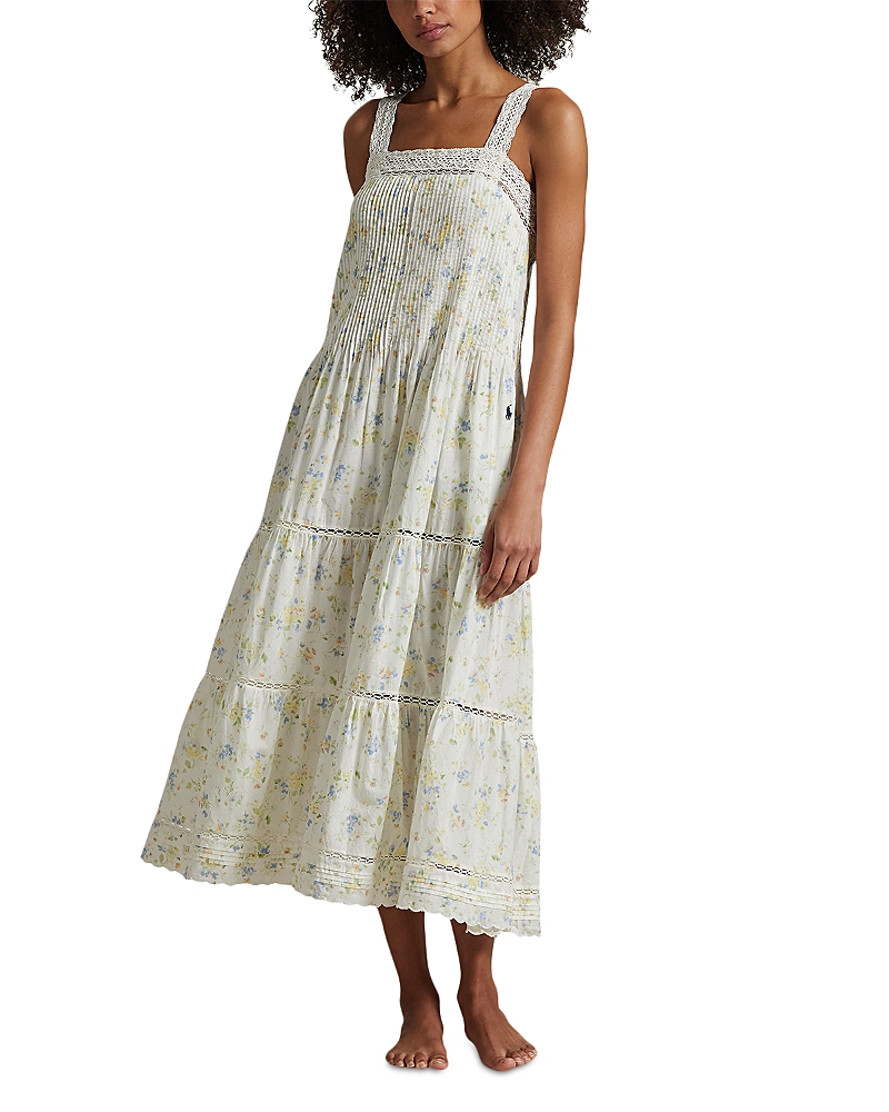 Polo Ralph Lauren Floral Cotton Nightgown In Botanical Floral
