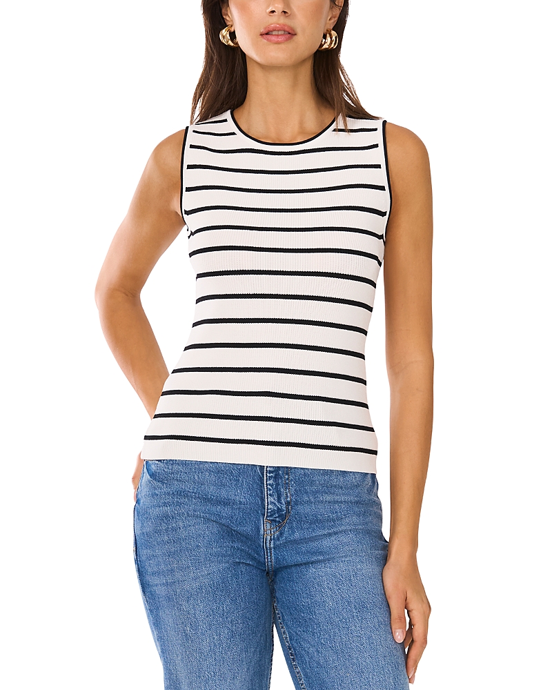 Shop Vince Camuto Striped Tank Top In Antique White