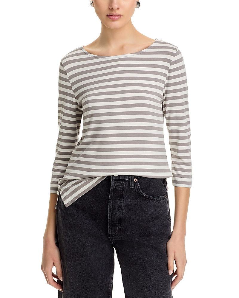 MAJESTIC STRIPED BOATNECK TEE