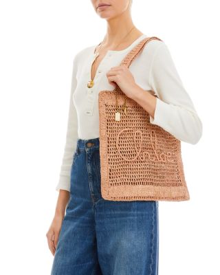 Summer Banana Raffia Tote
