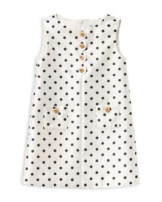 Self-Portrait - Girls' Sleeveless Polka Dot Taffeta Dress - Little Kid, Big Kid