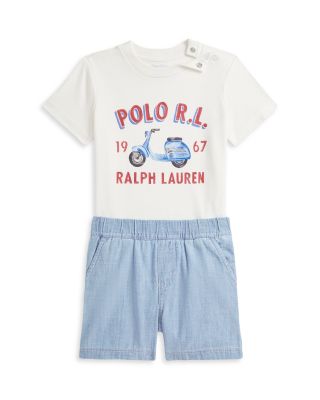 Ralph Lauren - Boys' Logo Cotton Tee & Chambray Short Set - Baby