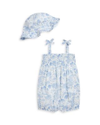 Ralph Lauren - Girls' Riviera Toile Cotton Shortall & Hat Set - Baby
