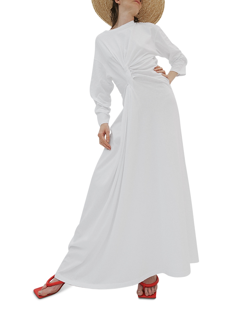 A.w.a.k.e. A. W.a. K.e. Mode Front Knot Maxi Dress In White
