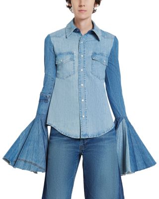 A.W.A.K.E. MODE - Bell Sleeve Denim Shirt