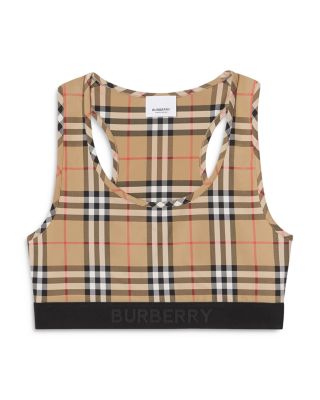 Logo Detail Vintage Check Bra Top