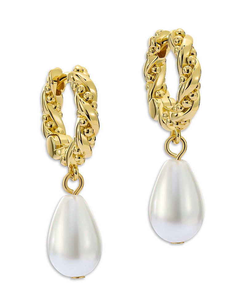 Ted Baker Tilly Twisted Faux Pearl Drop Earrings In Gold Tone