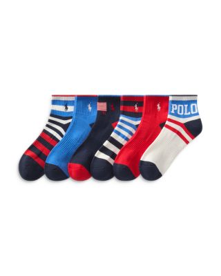 Polo Ralph Lauren - Men's USA Quarter Socks, Pack of 6
