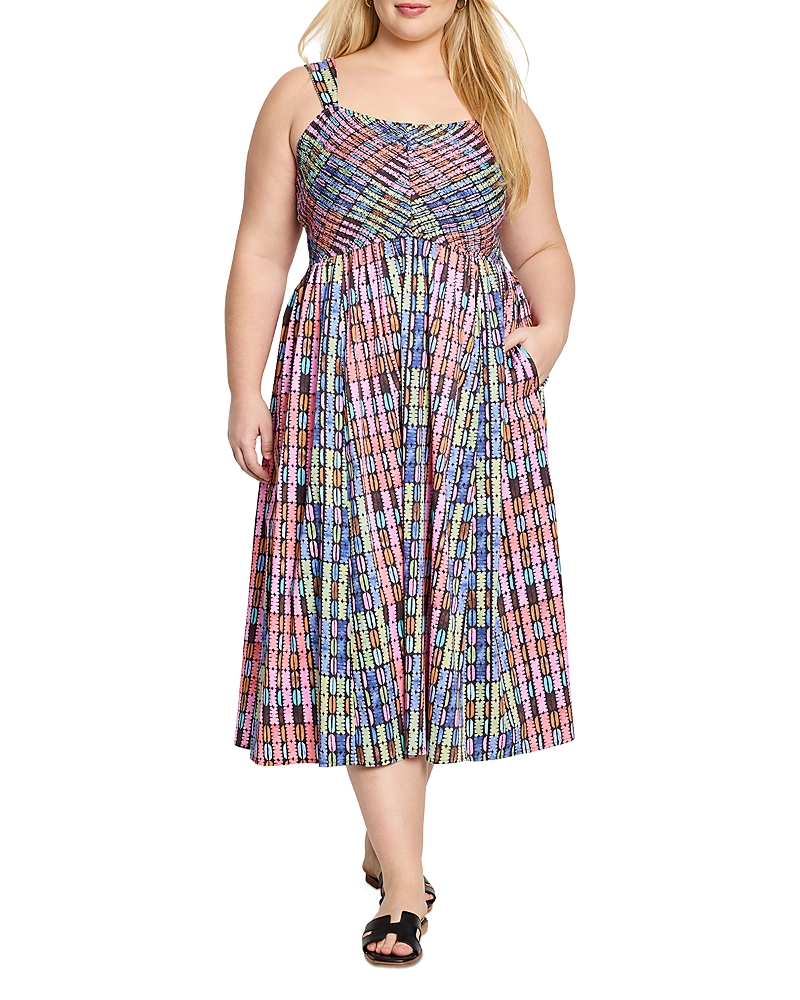 Nic+zoe Plus Nic + Zoe Plus Rainbow Macaroon Sarah Dress In Pink Multi