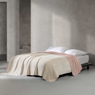 Modern Reversible Solid Bed Blanket, Twin