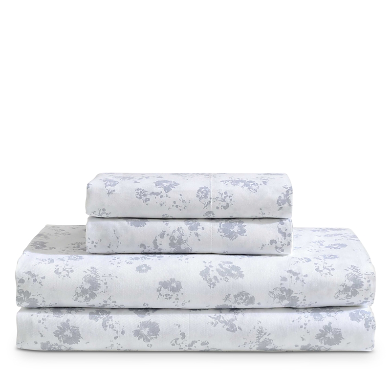 Calvin Klein Printed Cotton Sateen 4 Piece Sheet Set, King