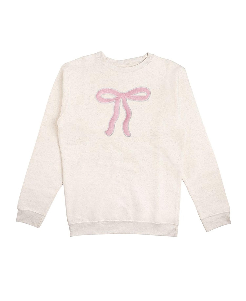 Sweet Wink Bow Patch Adult Sweatshirt In Natural