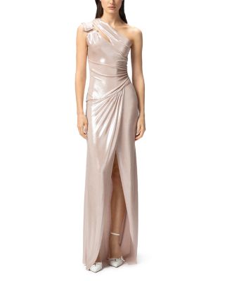 Elegant Laminated One Shoulder Dress