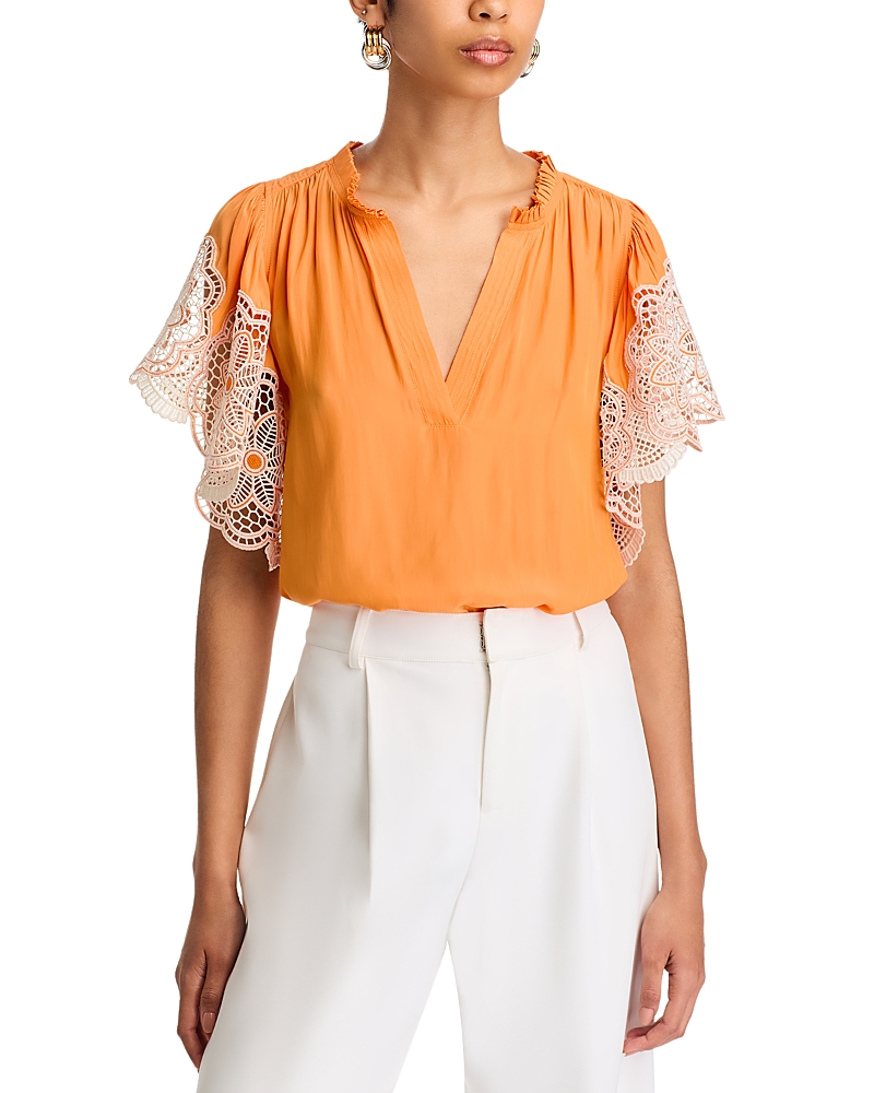 RAMY BROOK ESTI LACE TRIM TOP