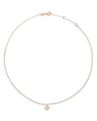 Kira Double T Pendant Necklace in 18K Gold Plated, 16"-18.3"