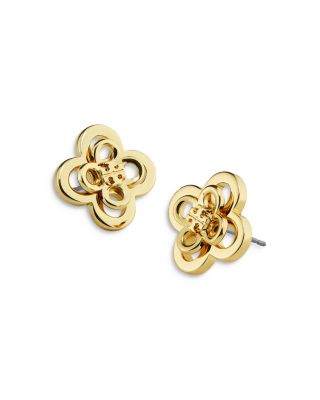 Tory Burch Kira Clover Stacked Stud Earrings in Gold Tone