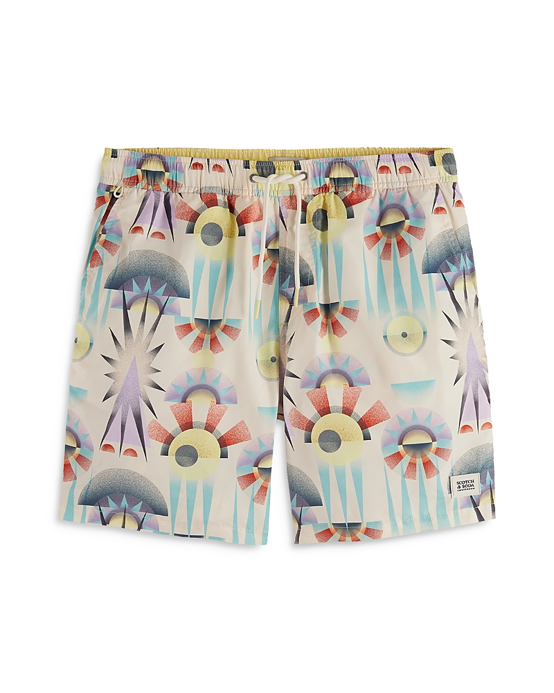 Scotch & Soda Printed Drawstring 6.3 Swim Shorts In Luna Pier