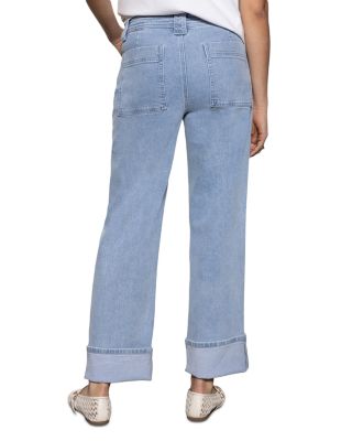 Luna Mid Rise Wide Leg Jeans in Blue Moonlight