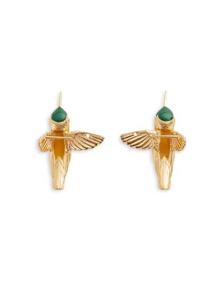Colibri Bird Drop Earrings in 18K Gold Plated Sterling Silver