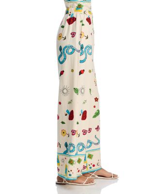 Border Print Mixed Print Sleeveless Tank Top & Wide Leg Pants - Exclusive 