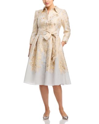 Metallic Jacquard Shirt Dress