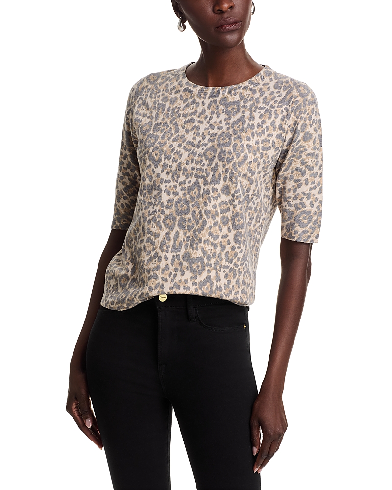 Sioni Leopard Print Elbow Sleeve Sweater