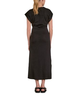 Cap Sleeve Side Tie Midi Dress