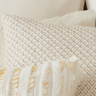 Beaded Netting Decorative Pillow, 18&amp;quot; x 18&amp;quot;