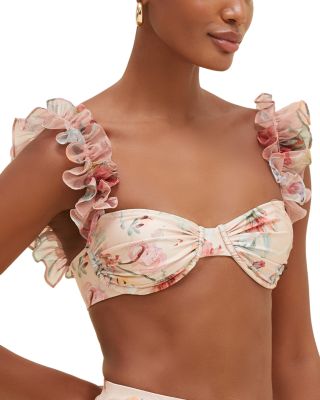 PatBO - Lily Floral Flutter Bikini Top