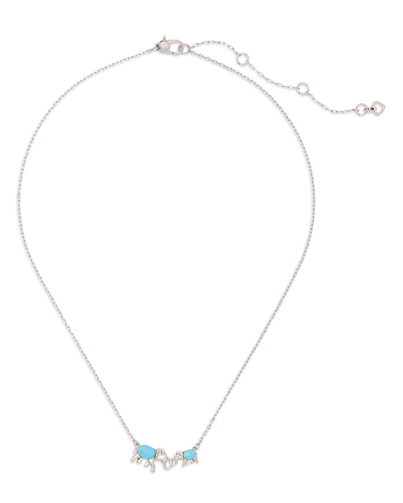 Kate Spade Mama Elephant Pendant In Blue/silver