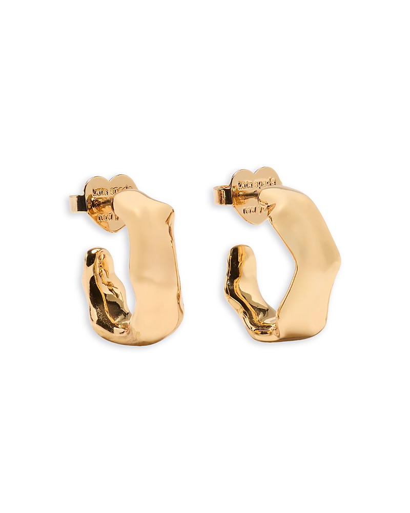 Shop Kate Spade New York Molten Hoop Earrings In Gold Tone