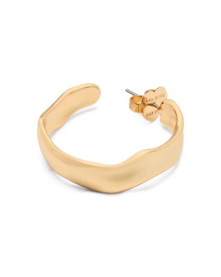 Molten Huggie Hoop Earrings in Gold Tone