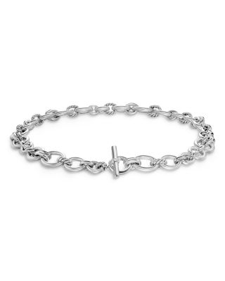 Mercer Chain Necklace in Sterling Silver with Diamonds, 8mm
