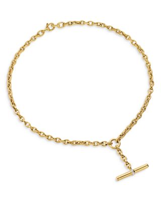 Mercer Petite Toggle Chain Necklace in 18K Yellow Gold with Diamonds, 4.5mm
