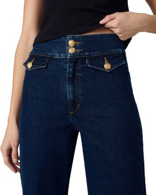 The Elia High Rise Wide Leg Ankle Jeans in Magnetic