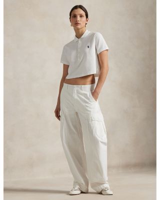 Lauren Ralph Lauren Stretch Piqué Cropped Polo Shirt