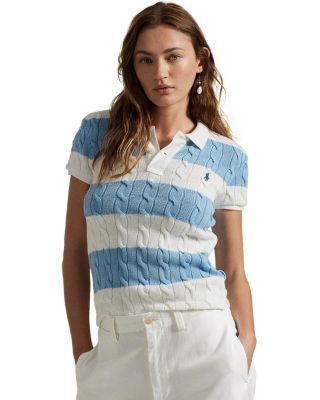Lauren Ralph Lauren Slim Fit Cable Knit Polo Shirt